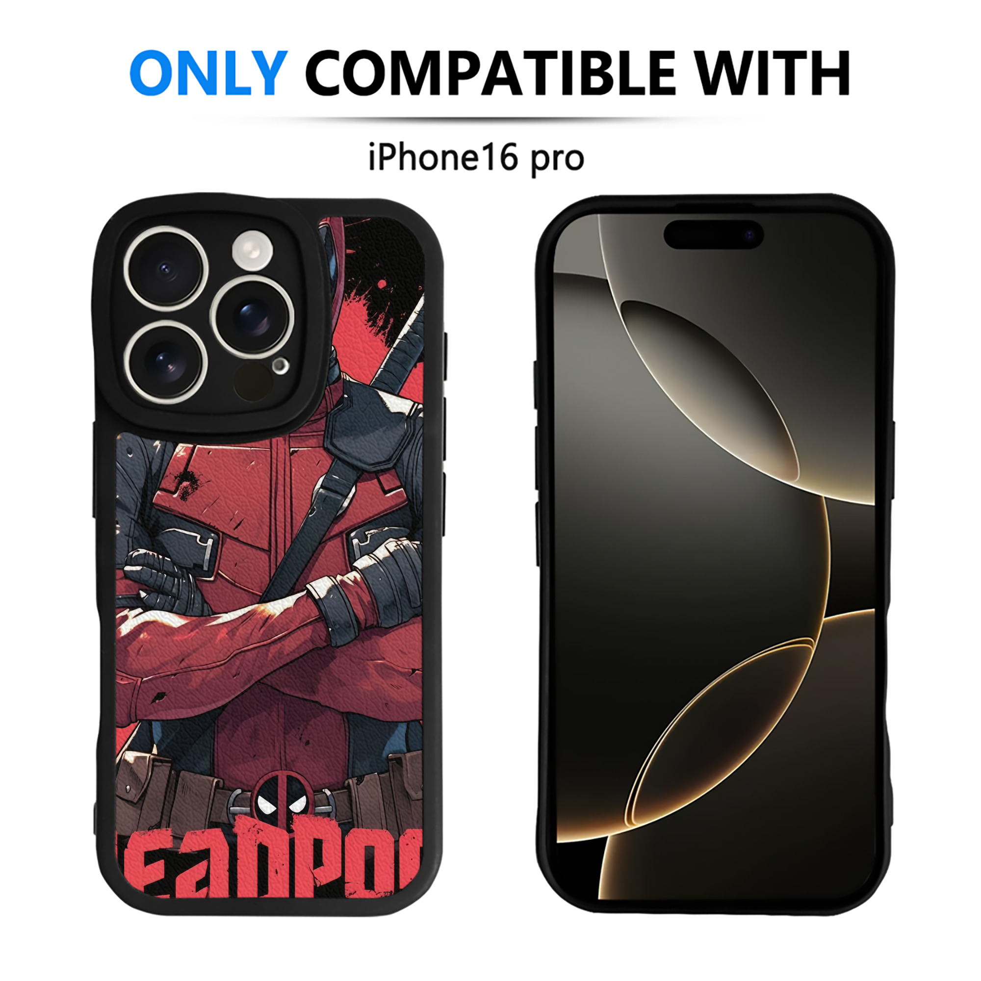（画像用） Deadpool デッドプール 【iPhone 16シリーズ対応】シリコンスマホケース（レザー調） 材質：シリコン